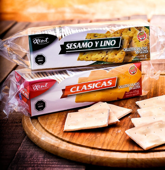 Galletitas EXENT tipo CRACKERS CLÁSICAS, Libre de gluten