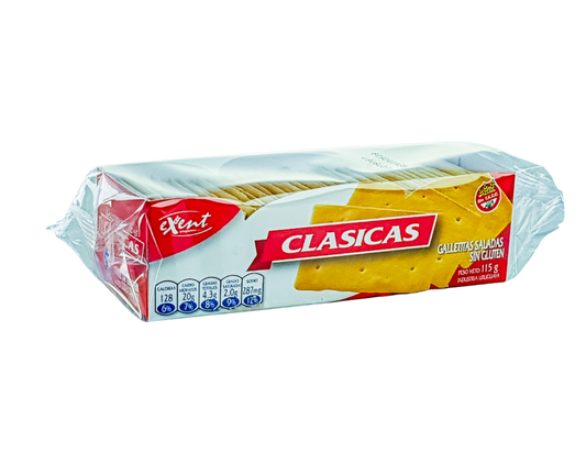 Galletitas EXENT tipo CRACKERS CLÁSICAS, Libre de gluten
