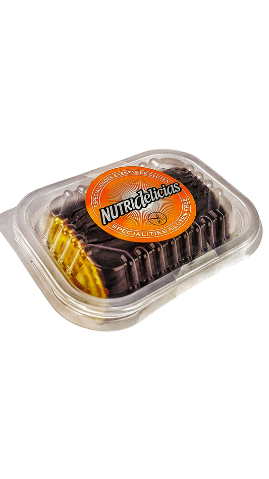 Postre NUTRIDELICIAS arrollado individual de dulce de leche y chocolate, Libre de gluten