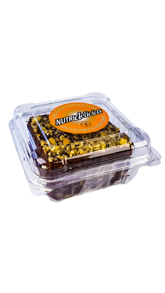 Cuadrado NUTRIDELICIAS BROWNIE de CHOCOLATE con nueces, Libre de Gluten