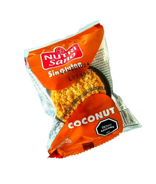 Alfajor NUTRISANO COCONUT, Libre de gluten.