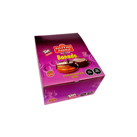 Alfajores NUTRISANO BAÑADO, Libres de gluten