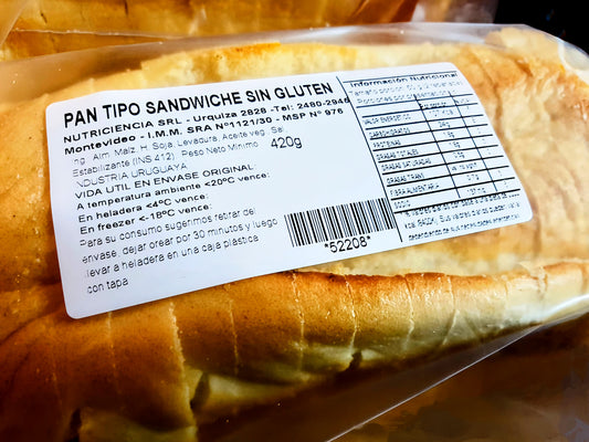 Pan NUTRICIENCIA tipo SÁNDWICH, Libre de gluten